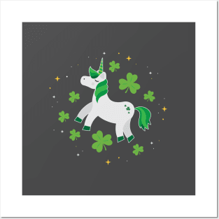 St. Patrick's Day Unicorn Lepricorn Posters and Art